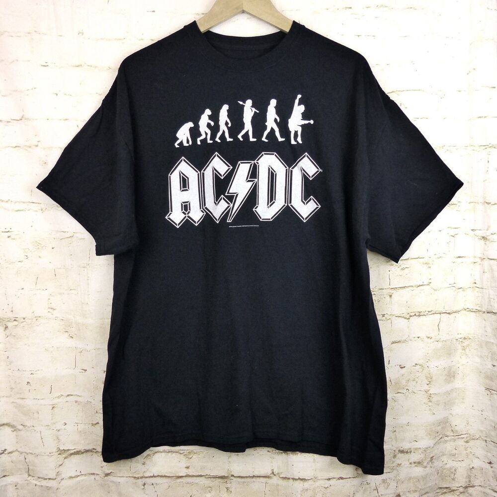 AC/DC Liquid Blue T-Shirt Mens XXL Black Rock Evolution 2012 Logo Band Music